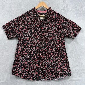 DRAVUS Shirt Mens XL Slim Fit Floral‎ Rose Short Sleeve Coastal Beach Summer